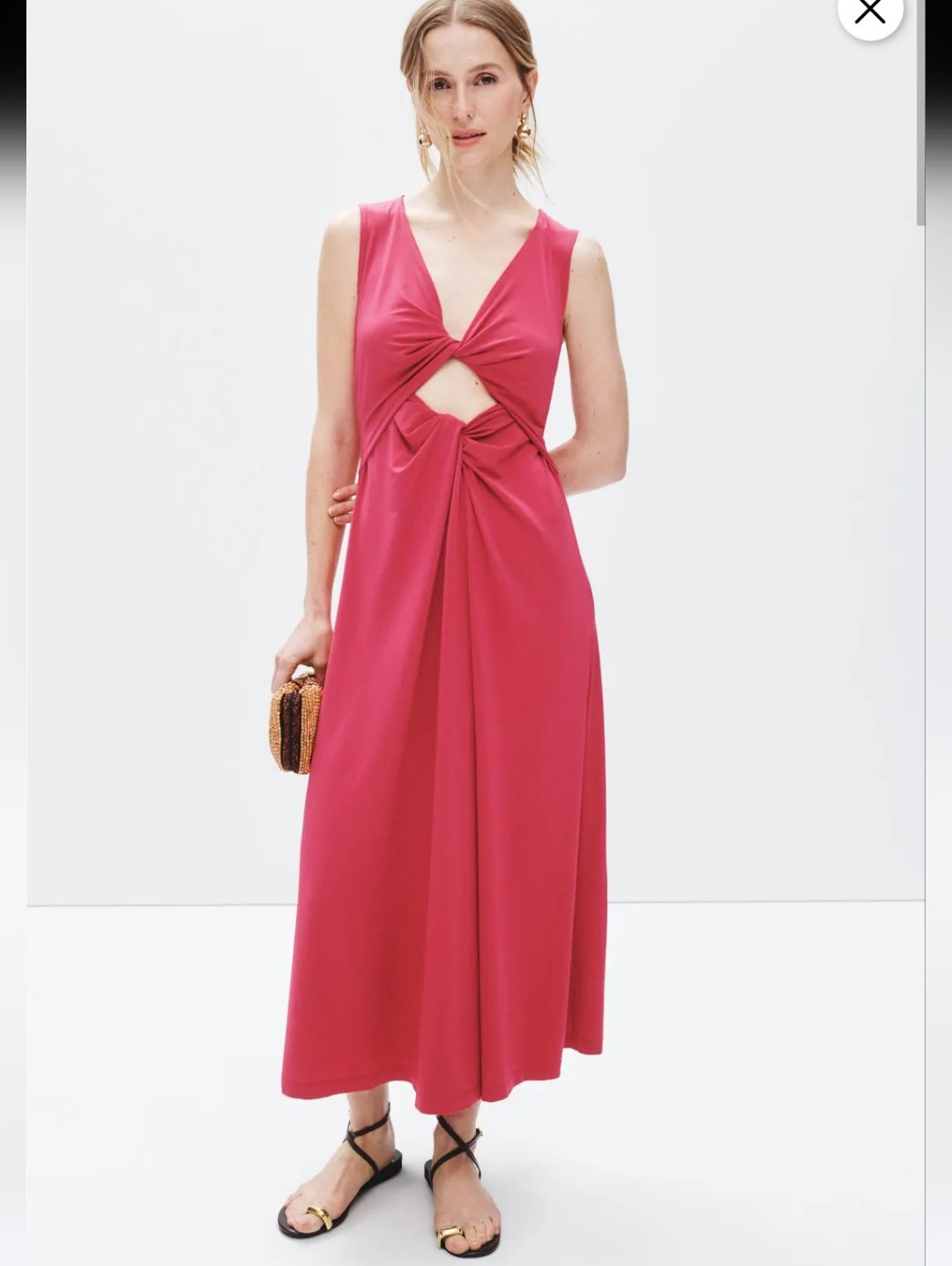 Rosetta Getty Rose Pink Cutout Twist Front Dress Size S